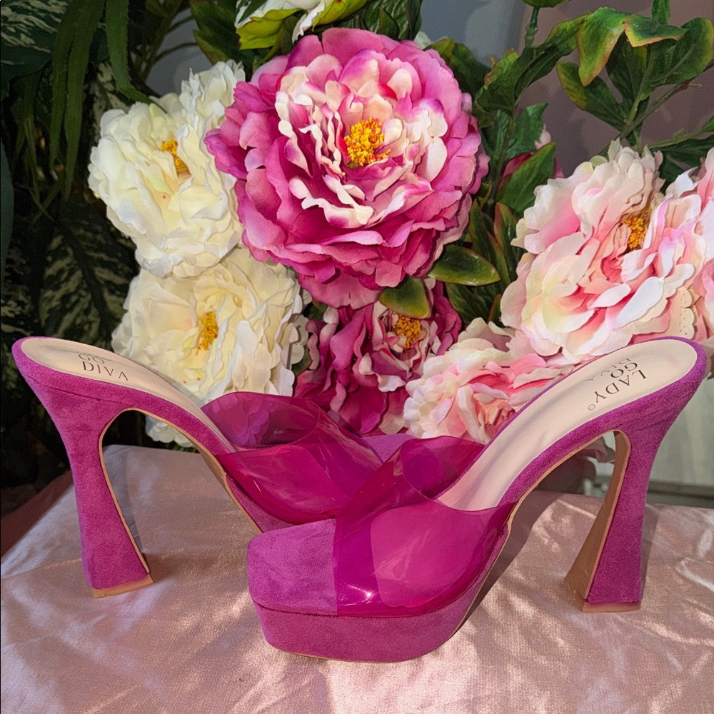 Elegant Diva Fuchsia High Heel Mules